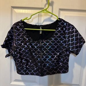 Torrid Black and Purple Women's swim Top